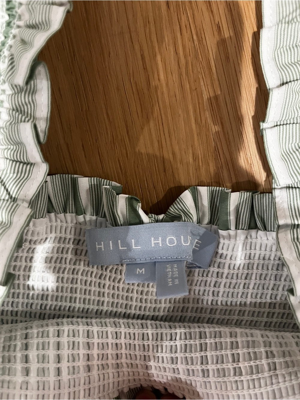 Hill House Azalea Nap Crop Top Medium Apple Green Variegated Stripe Like Ne - Picture 5 of 9